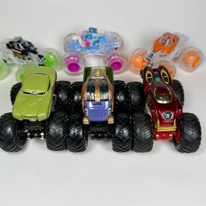 Hot Wheels Monster Jam Truck Marvel Avengers Iron Man Thanos Hulk 1:64 Lot of 3